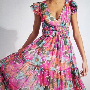 NWT authentic PatBo Gabi floral sz 4 maxi dress.